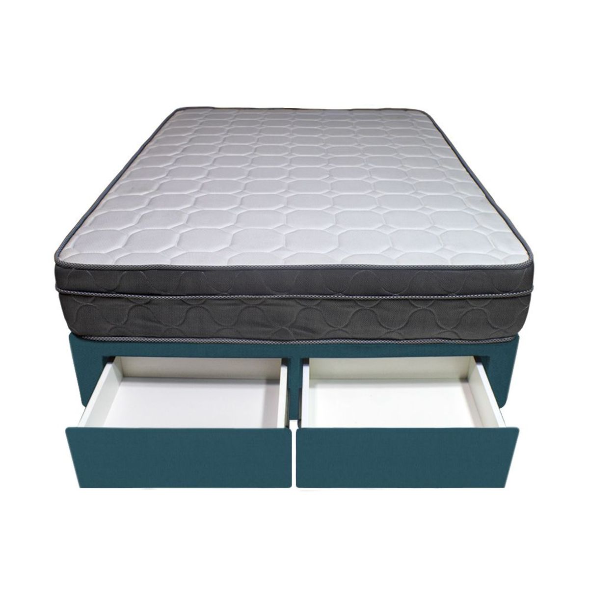 BARAKA HOME - Cama Turin + 2 Cajones 2 Plz + 2 almohadas - Cobalto