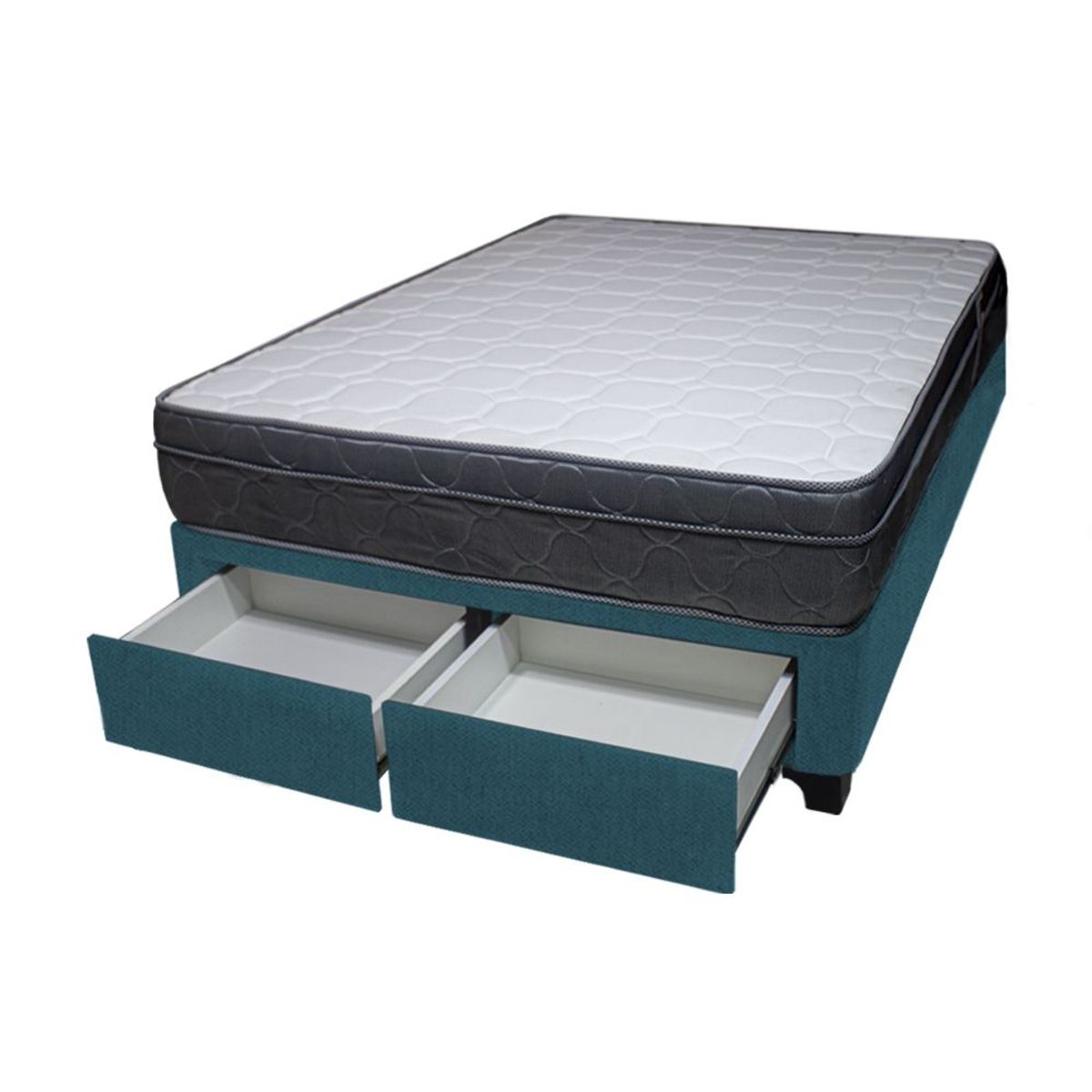 BARAKA HOME - Cama Turin + 2 Cajones 2 Plz + 2 almohadas - Cobalto