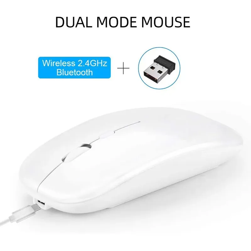 SEISA - Mouse Inalambrico Recargable Dual Wirelless Bluetooth Android Windows