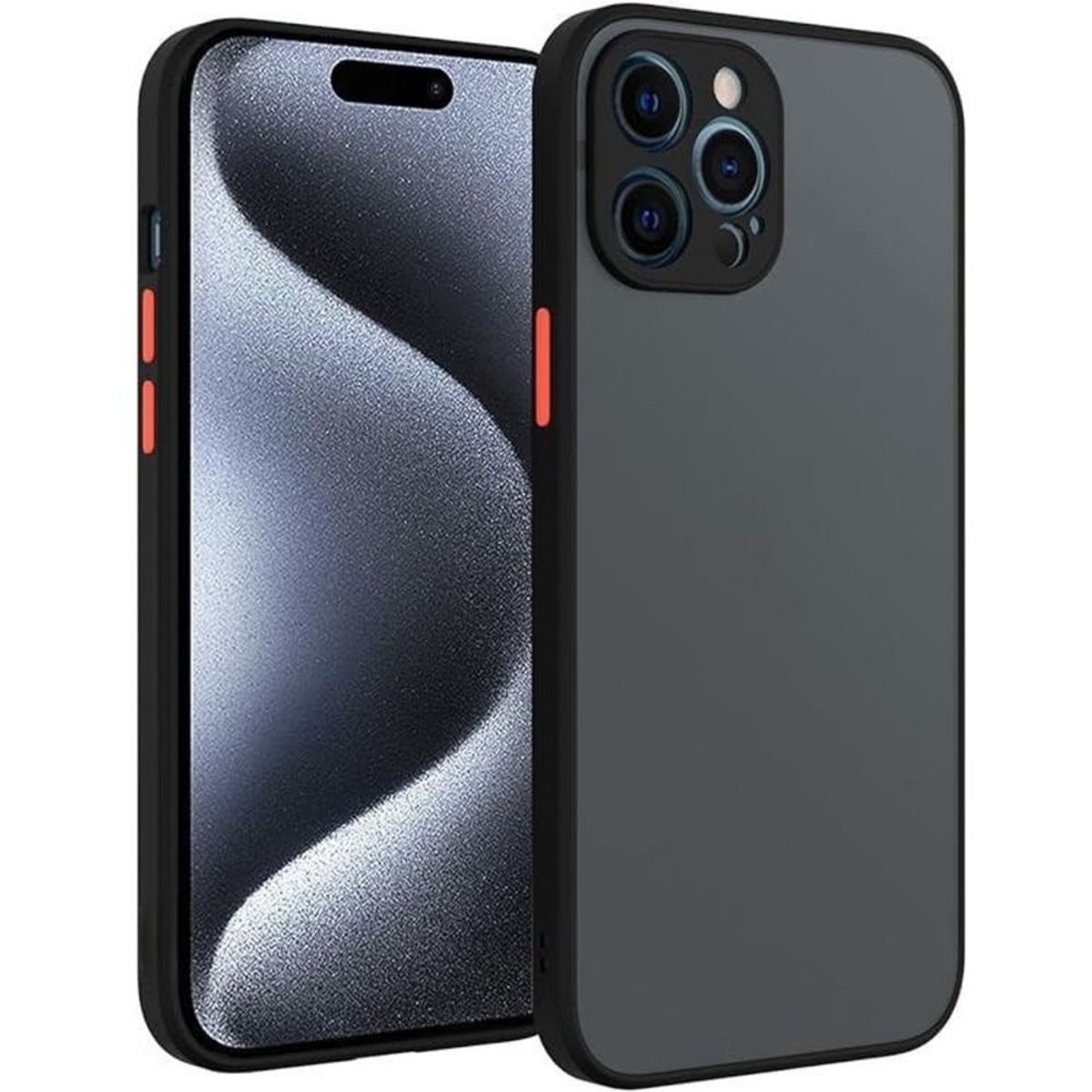 GENERICO - Funda Case para iPhone 8 Plus Ahumado Mate Negro Antishock Resistente