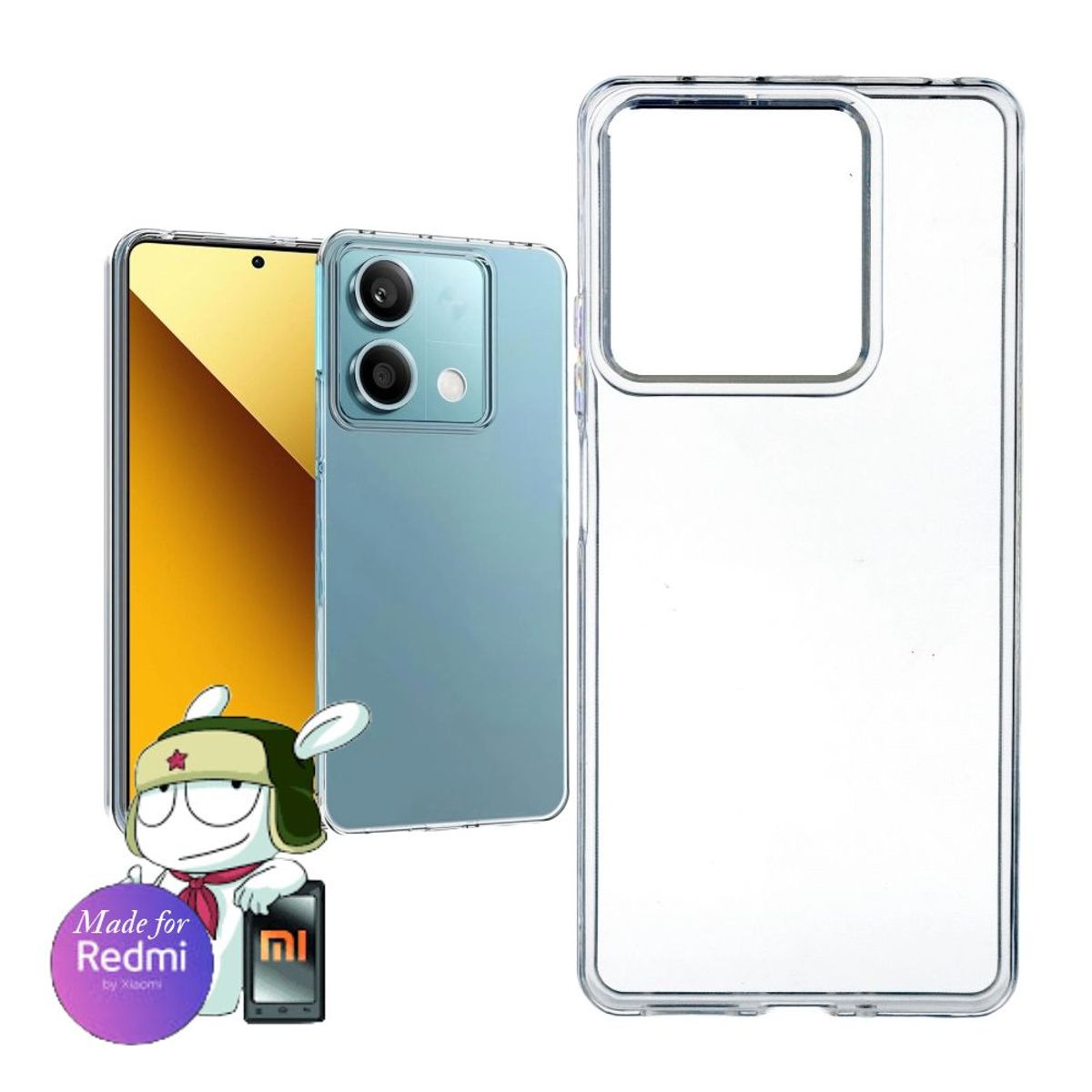 GENERICO - Space Clear Case Redmi NOTE 13 Con Marca