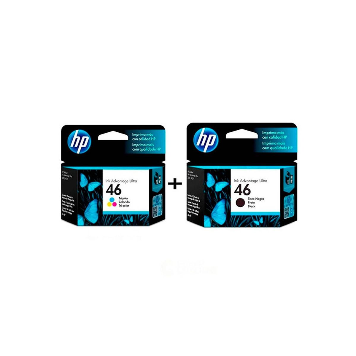 HP - Pack Tinta Hp 46 (Negro + Tricolor) Original