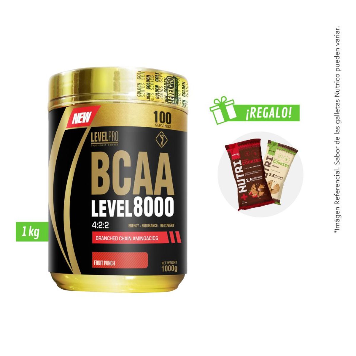 LEVEL PRO - BCAA LEVEL 8000 1KG LEVEL PRO Fruit Punch + REGALOS
