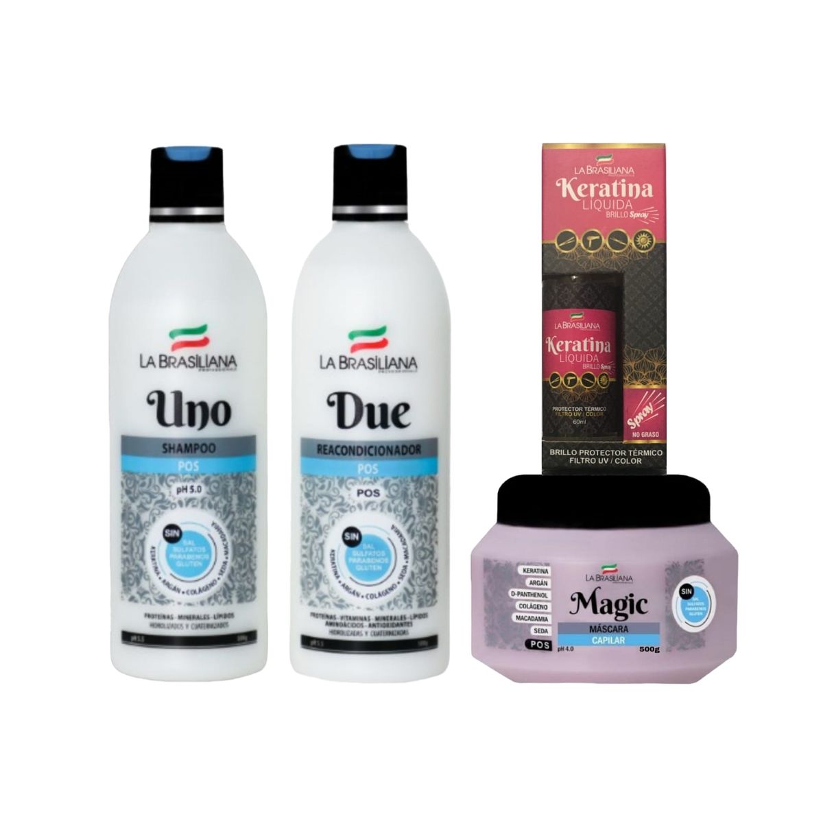 LA BRASILIANA - Pack La Brasiliana - UNO + DUE + MAGIC POS 500 gr + Protector térmico