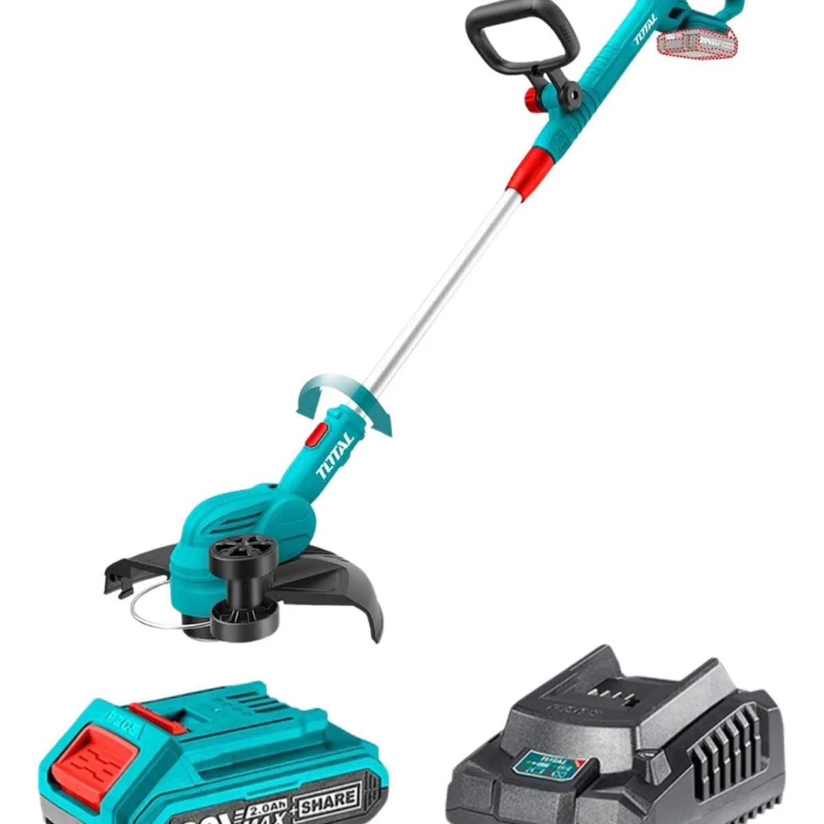 TOTAL TOOLS - Cortador de gras 20v incluye cargador y bateria Total