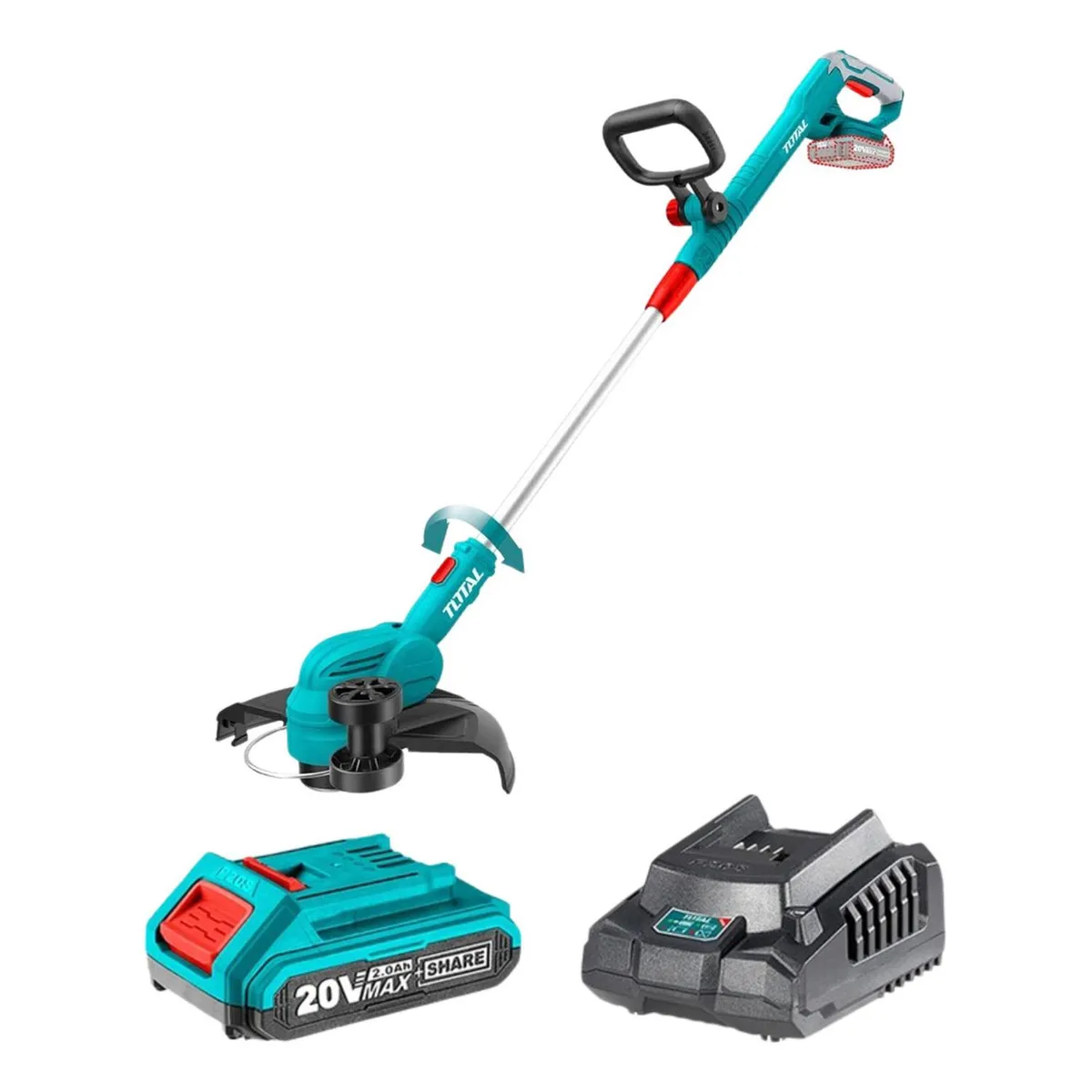 TOTAL TOOLS - Cortador de gras 20v incluye cargador y bateria Total