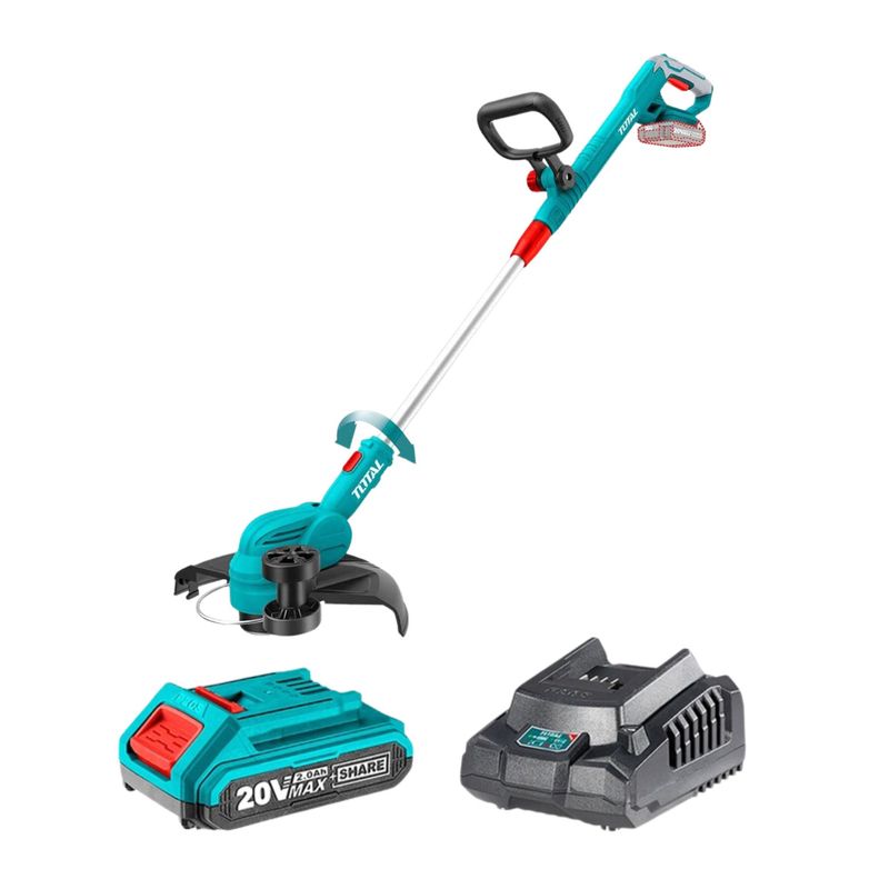 TOTAL TOOLS - Cortador de gras 20v incluye cargador y bateria Total