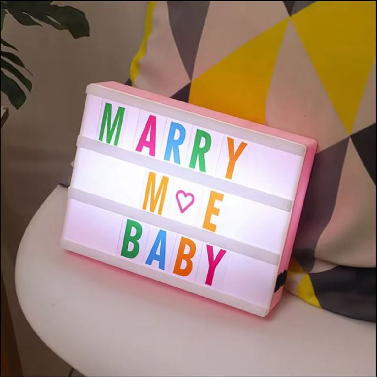 GENERICO - Pizarra  De Luz De Cine Personalizada Tablero De Letras Led