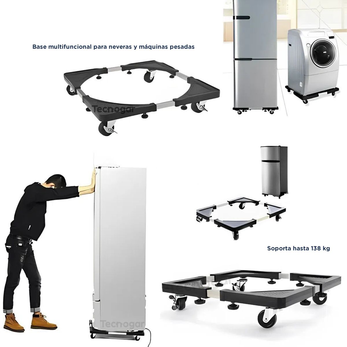 GENERICO - Soporte para Electrodomésticos Multiuso Base Rack Regulable con Ruedas