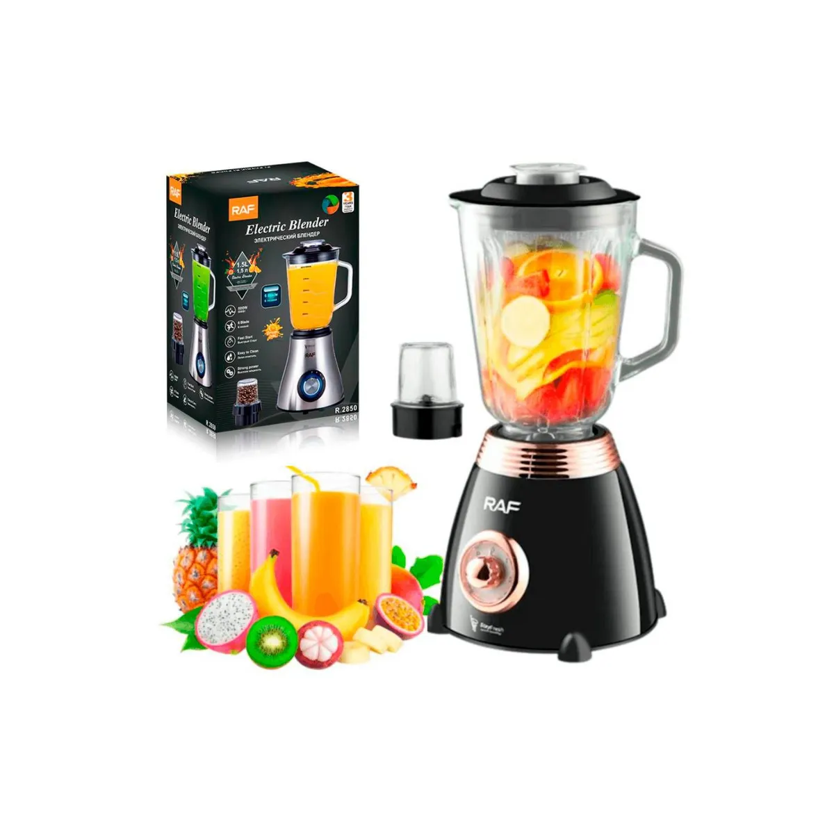 GENERICO - Juguera Taza De Vidrio Licuadora Moledor de Cafe Raf