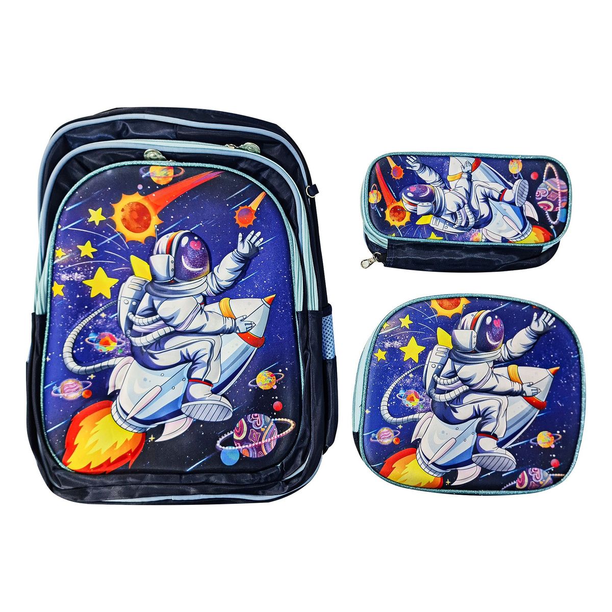 GENERICO - Mochila Escolar en Alto Relieve 3 en 1