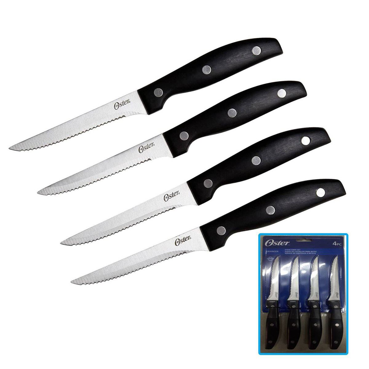 OSTER - Set de Cuchillos Steak Knife 4 Piezas Acero