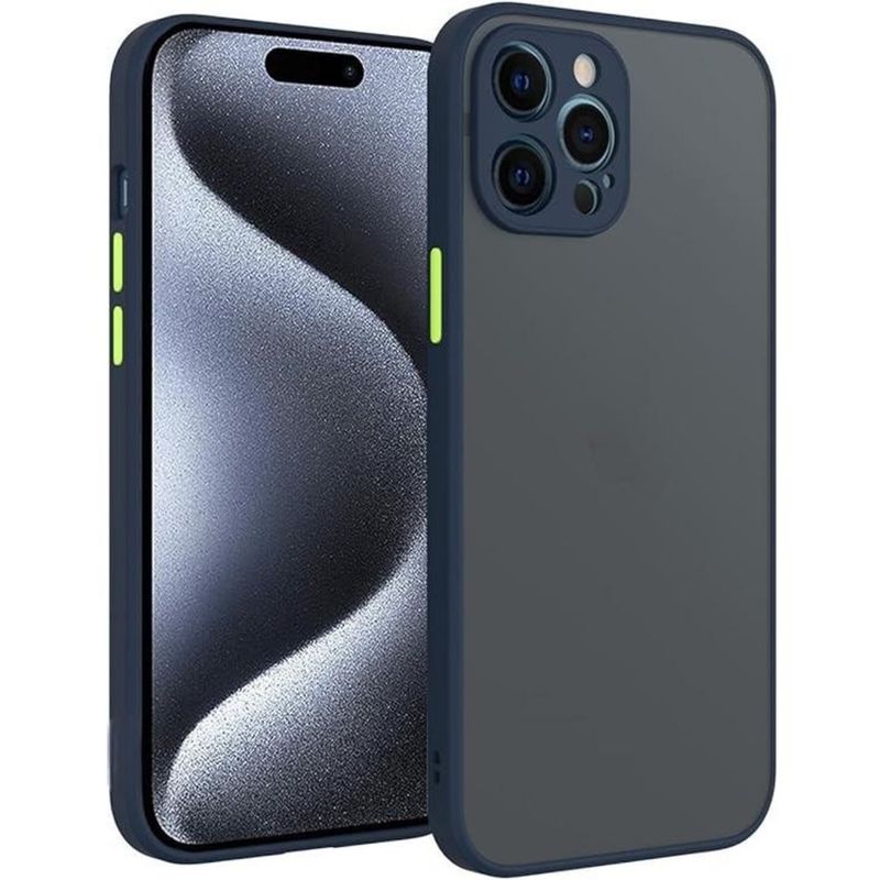 GENERICO - Funda para Xiaomi Poco X3 Pro Ahumado Mate Azul Antishock Resistente