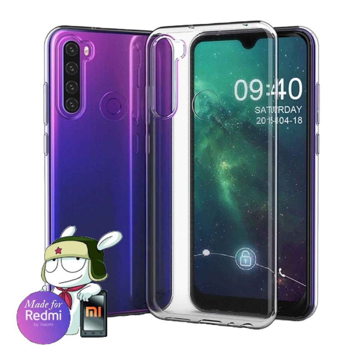 GENERICO - Space Clear Case Redmi Note 8 Con Marca