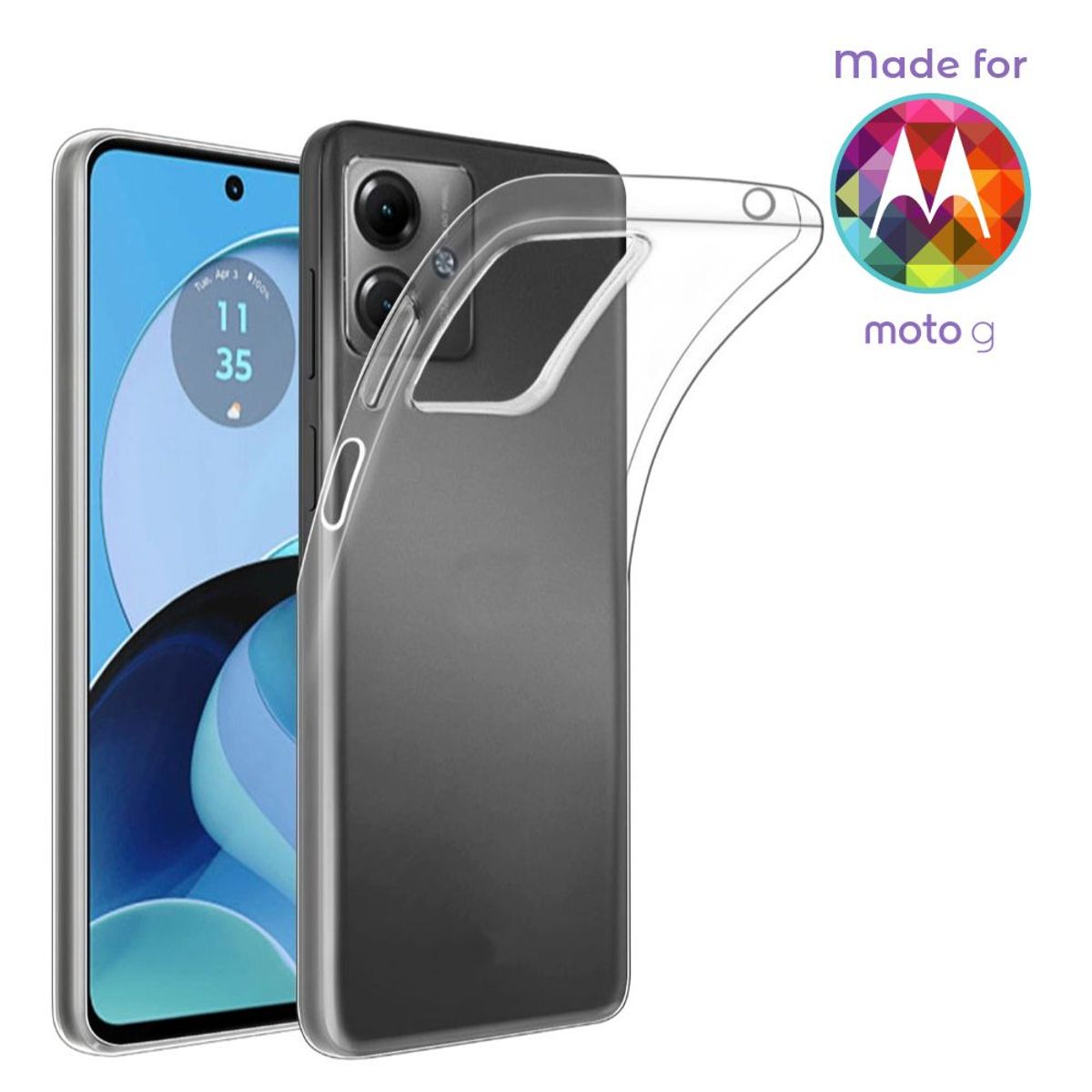 GENERICO - Space Clear Case Moto G14 Con Marca