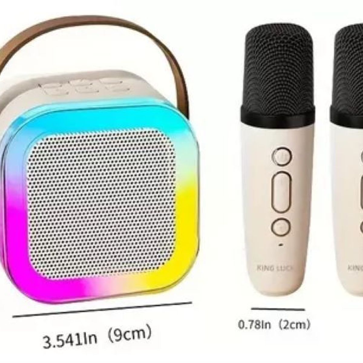 GENERICO - PARLANTE KARAOKE BLUETOOTH CON MICROFONO INALAMBRICO LUCES RGB