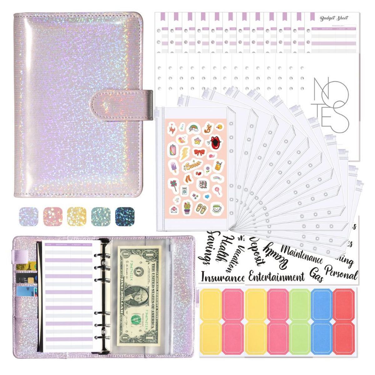 GENERICO - Agenda Planificador de Presupuesto Kawaii Morado