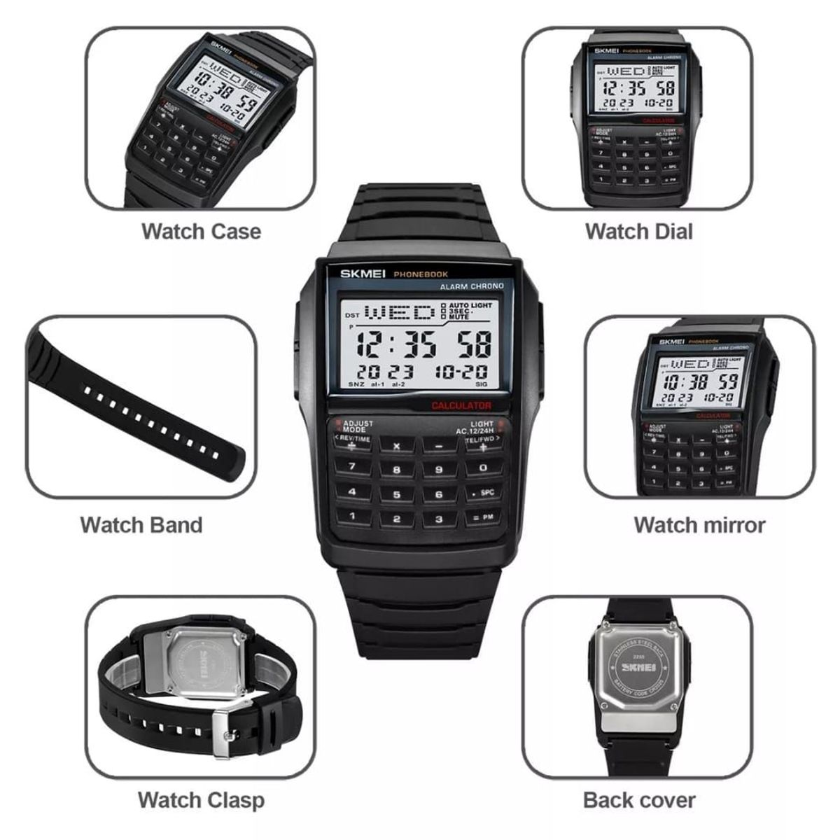 SKMEI - Reloj Skmei 2255 Calculadora NEGRO_.