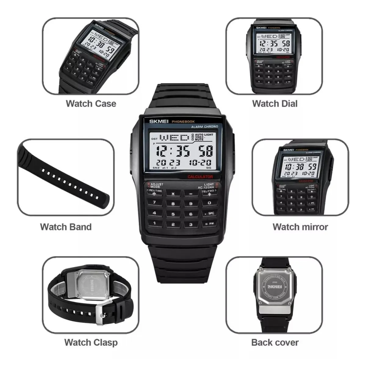 SKMEI - Reloj Skmei 2255 Calculadora NEGRO_.