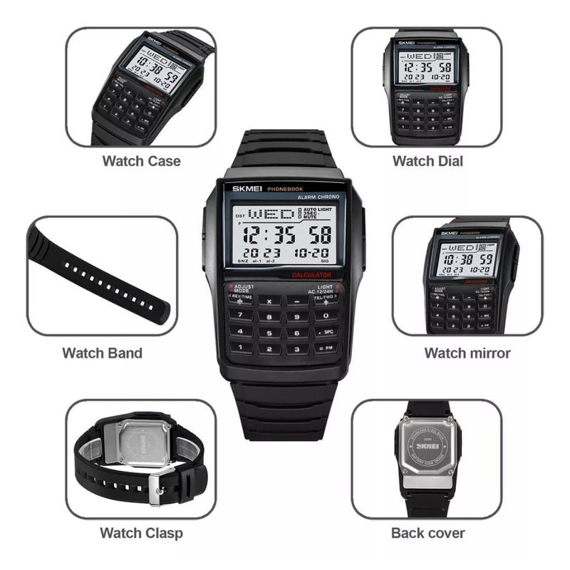 SKMEI - Reloj Skmei 2255 Calculadora NEGRO_.