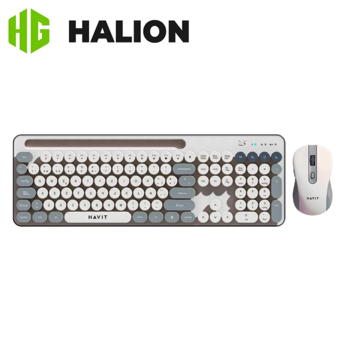 HAVIT - KIT TECLADO Y MOUSE INALAMBRICO HAVIT KB832GCM GRIS