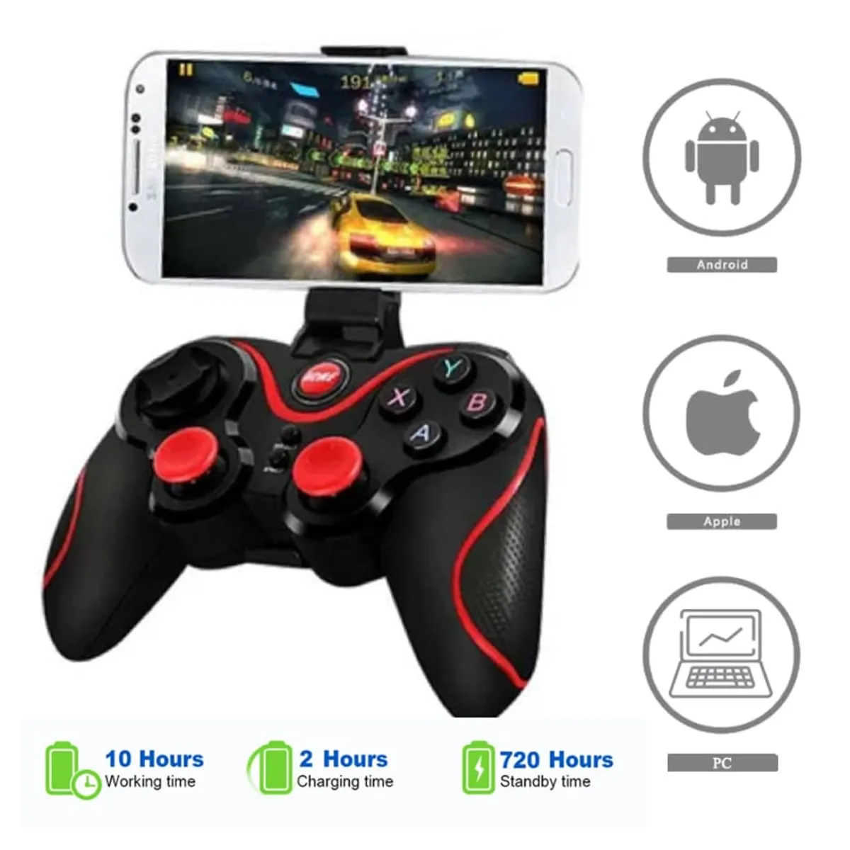 GENERICO - Mando para Celular PC Smart TV Bluetooth Joystick Gamepad IOS Android