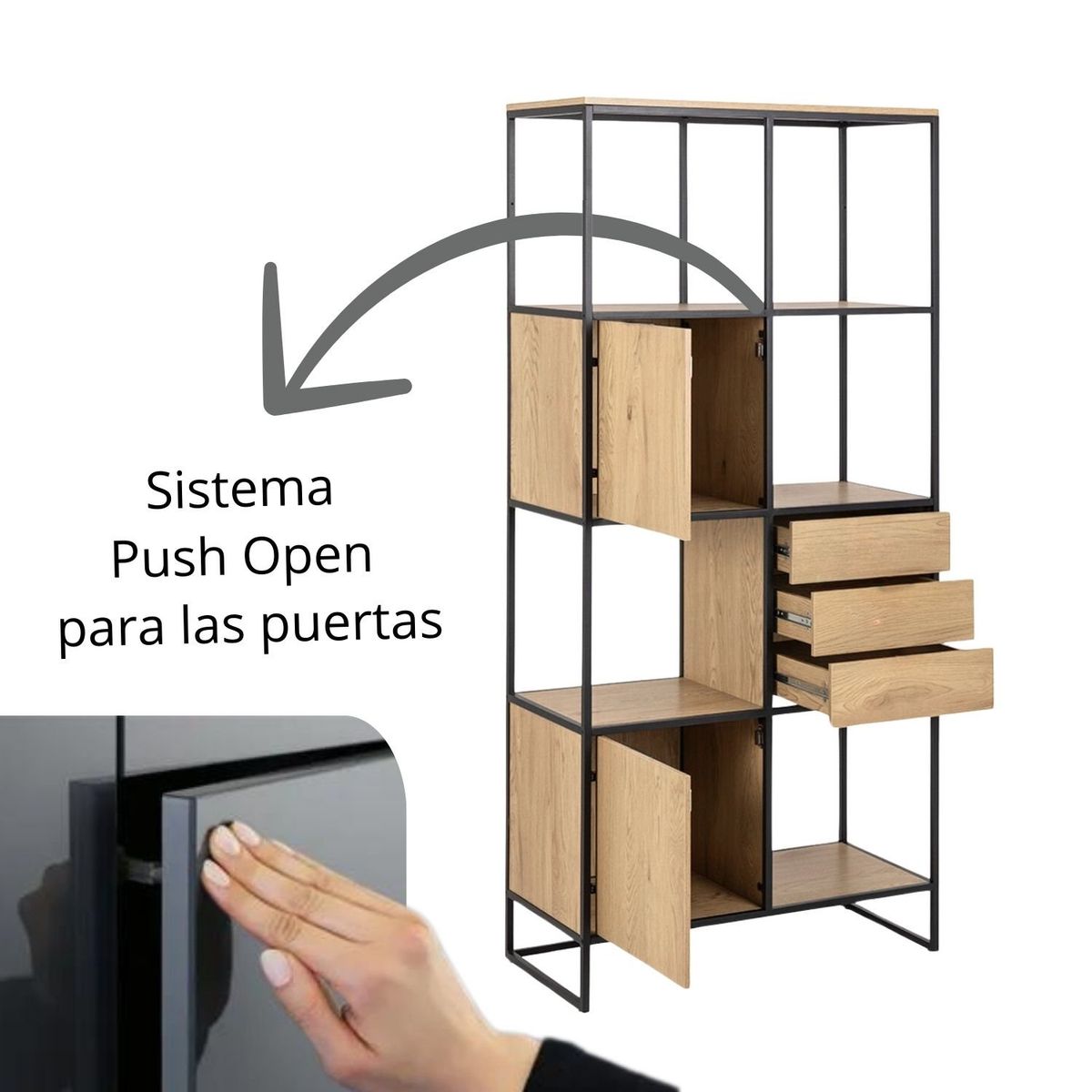 GENERICO - Estante Organizador Librero Industrial Atenea Duna Coricha Home