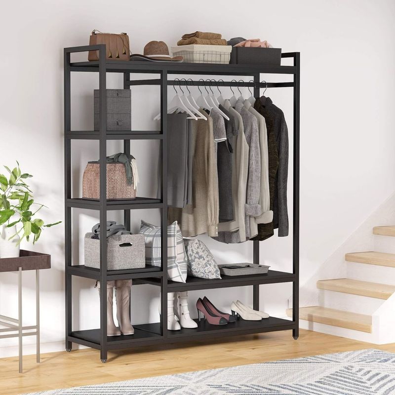 GENERICO - Ropero Granger Negro Estilo Industrial Coricha Home