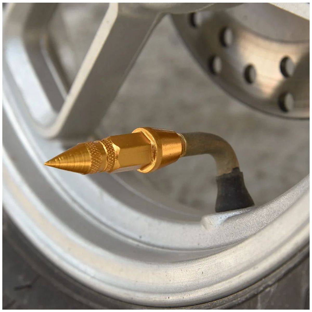 GENERICO - Tapa De Válvula Tuning bala Para Llantas Universal Dorado