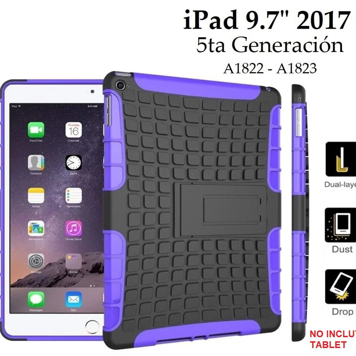 GENERICO - Funda Armor Anti Gopes para iPad 9.7 5ta A1822 A1823 Case Protector