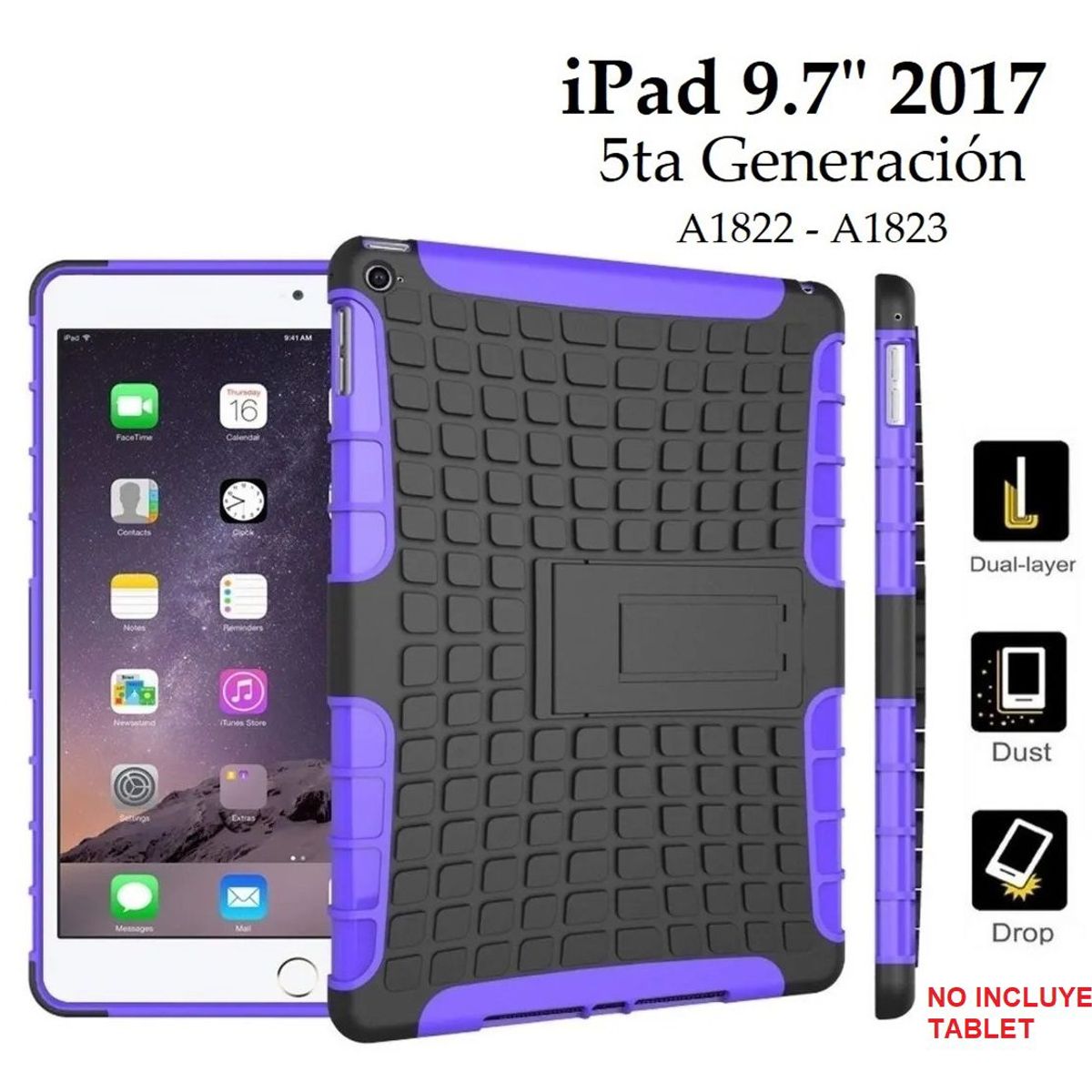 GENERICO - Funda Armor Anti Gopes para iPad 9.7 5ta A1822 A1823 Case Protector
