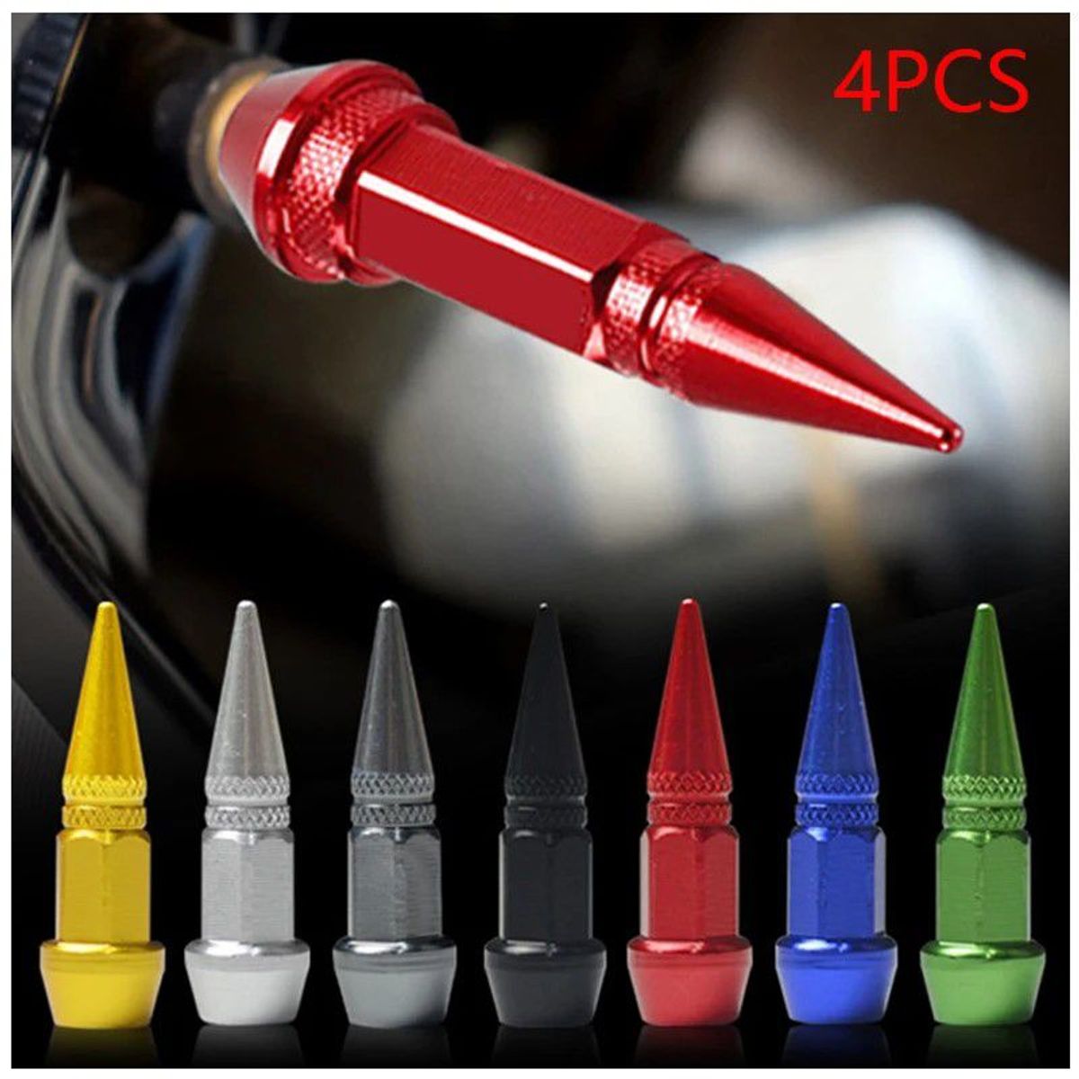 GENERICO - Tapa De Válvula Tuning bala Para Llantas Universal Verde