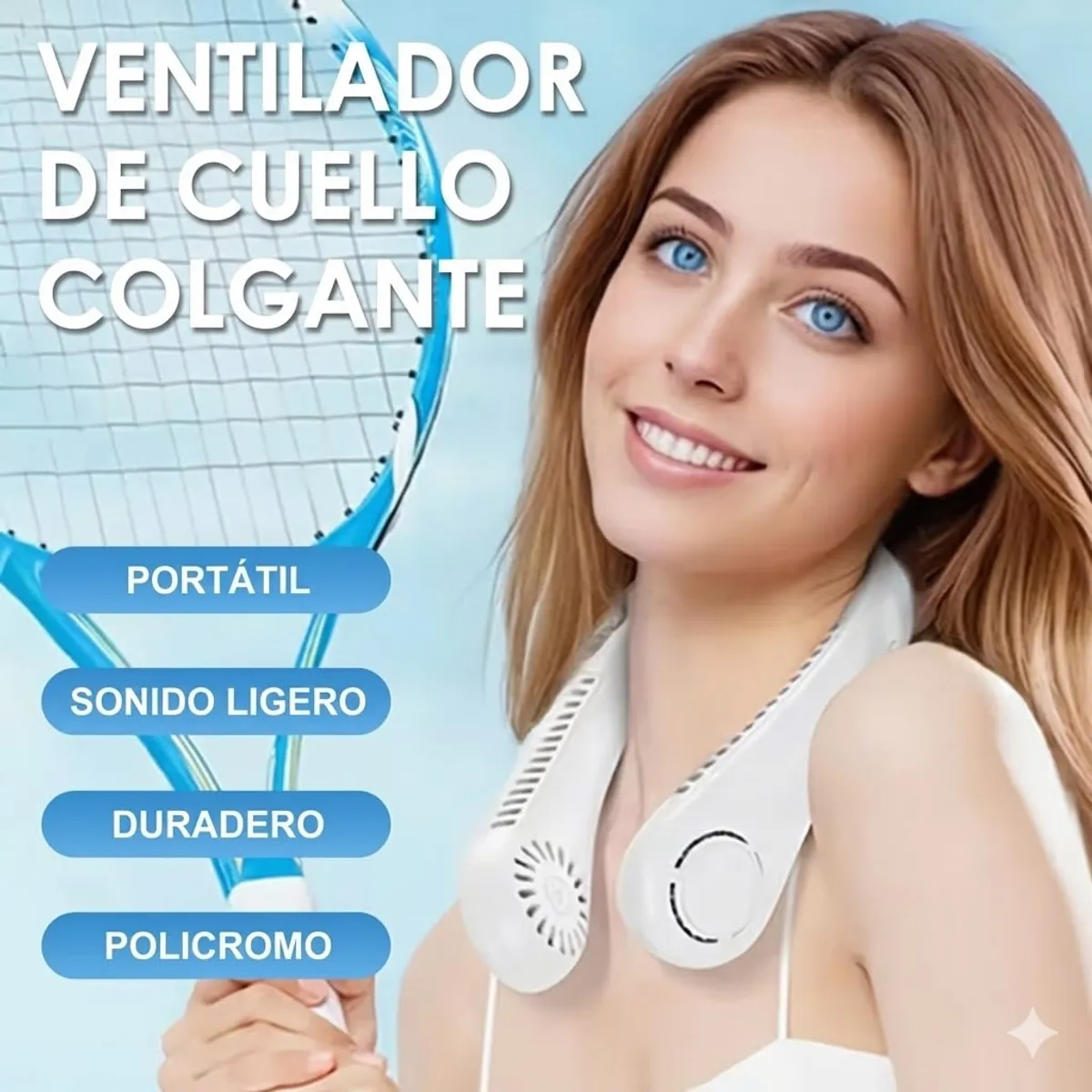 GENERICO - Ventilador portátil para el cuello Enfriador de aire recargable