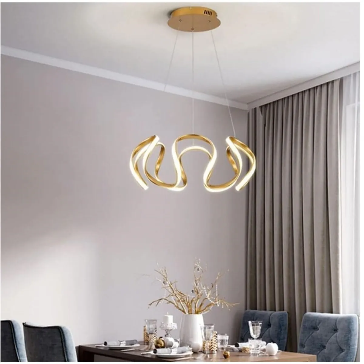 GENERICO - Lampara colgante LED enredadera dorado Incluye control remoto