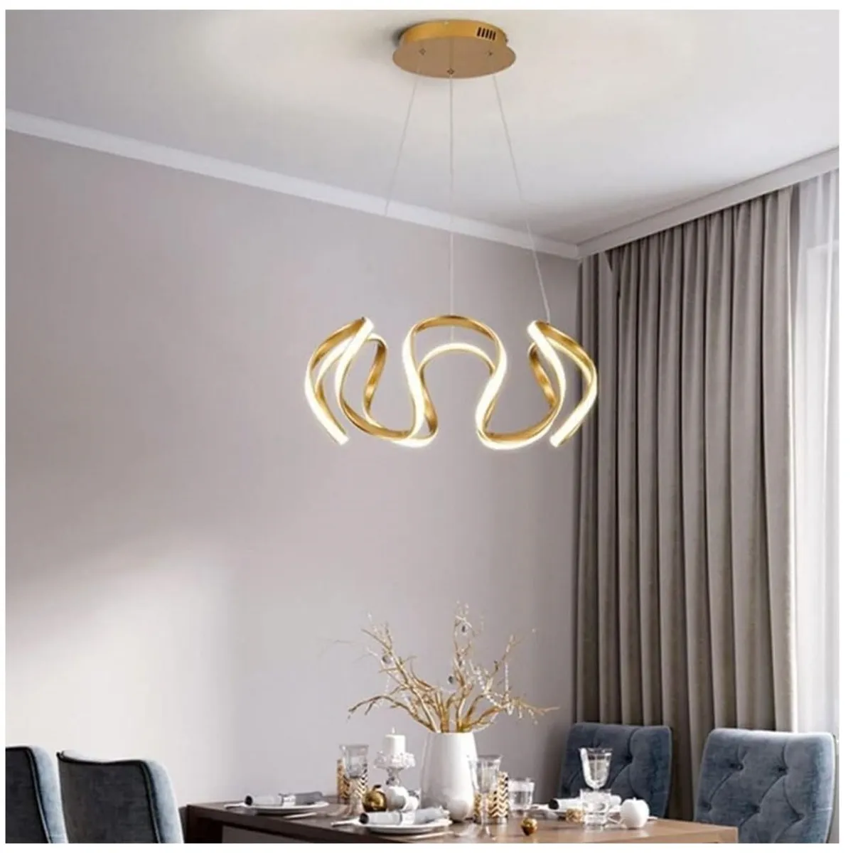 GENERICO - Lampara colgante LED enredadera dorado Incluye control remoto