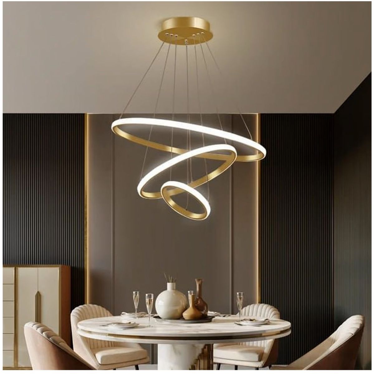 GENERICO - Lampara colgante ARO LED Incluye control remoto