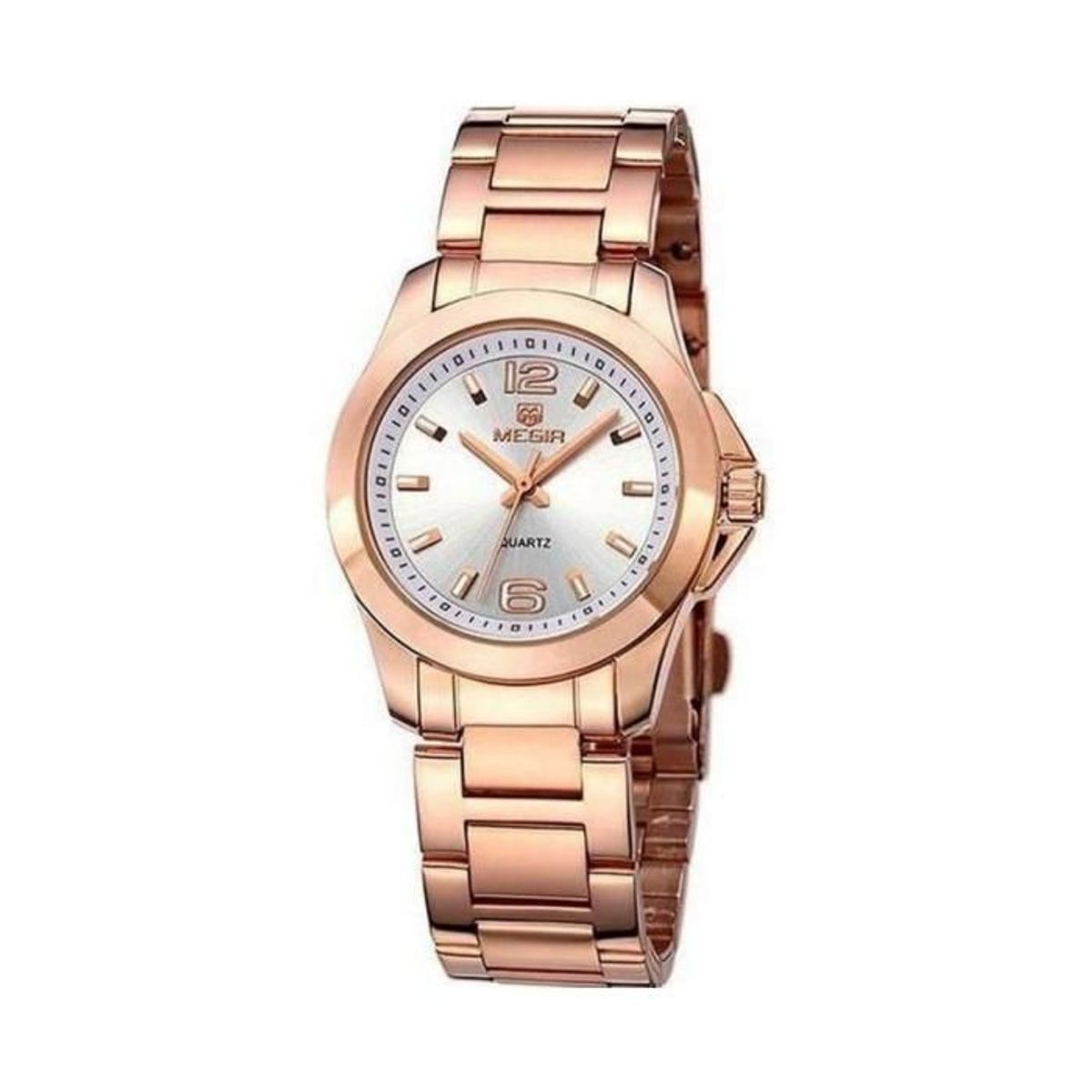 MEGIR - Reloj Megir de Acero Oro Rosa con Blanco MEG-M-5