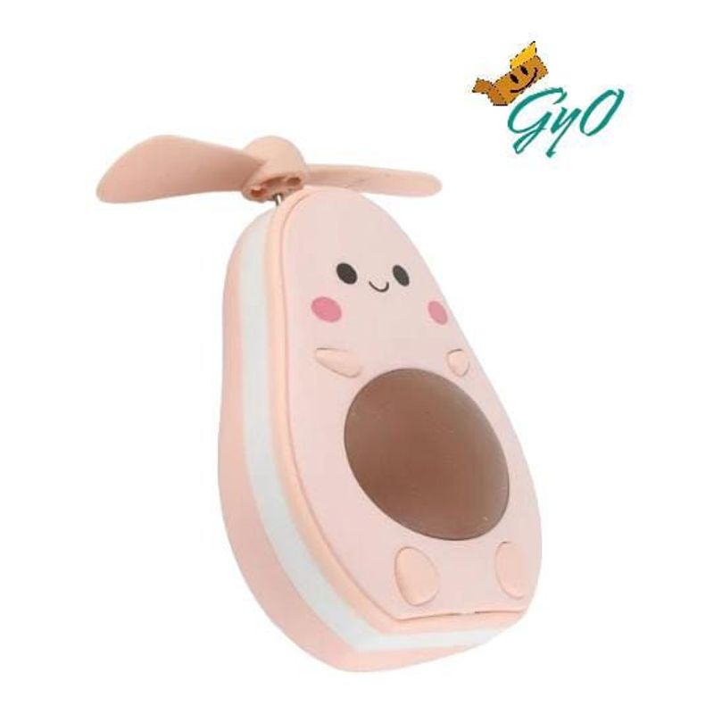 GENERICO - Mini Ventilador kawaii 3en1 con Espejo y Luz led - Modelo Paltita Rosa