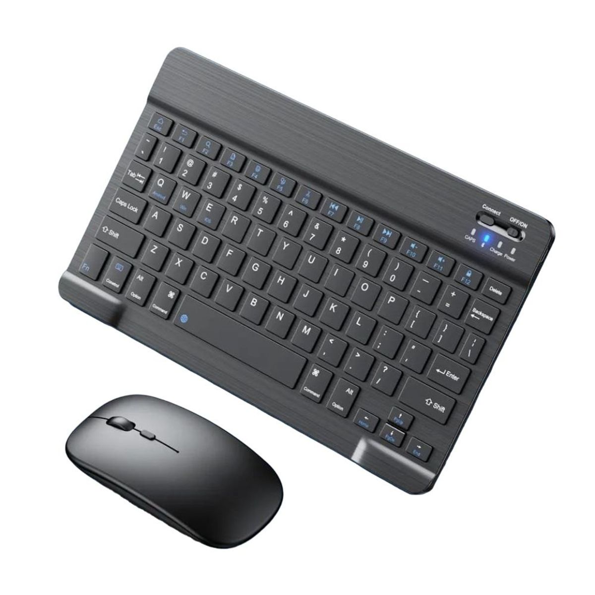 GENERICO - Kit Teclado y Mouse Inalambrico Bluetooth Recargable Negro
