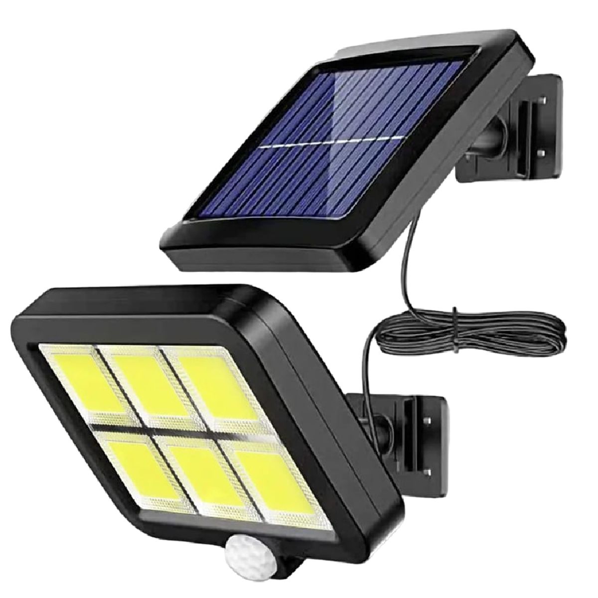 GENERICO - Lampara Reflector Panel Solar Sensor de Movimiento Cable 5 Metros