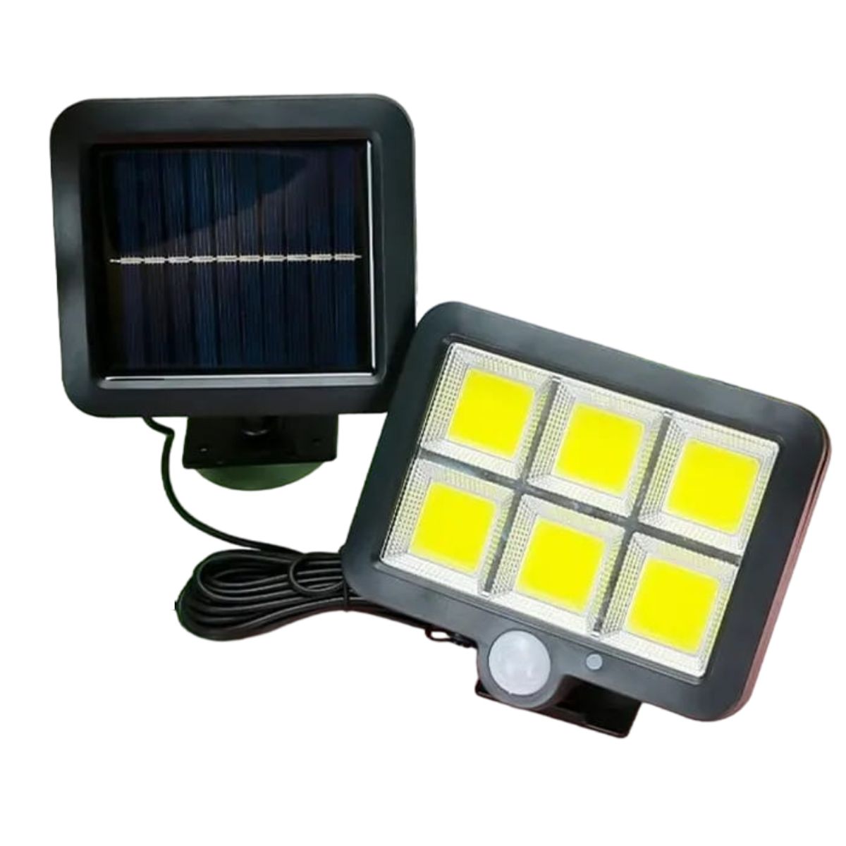 GENERICO - Lampara Reflector Panel Solar Sensor de Movimiento Cable 5 Metros