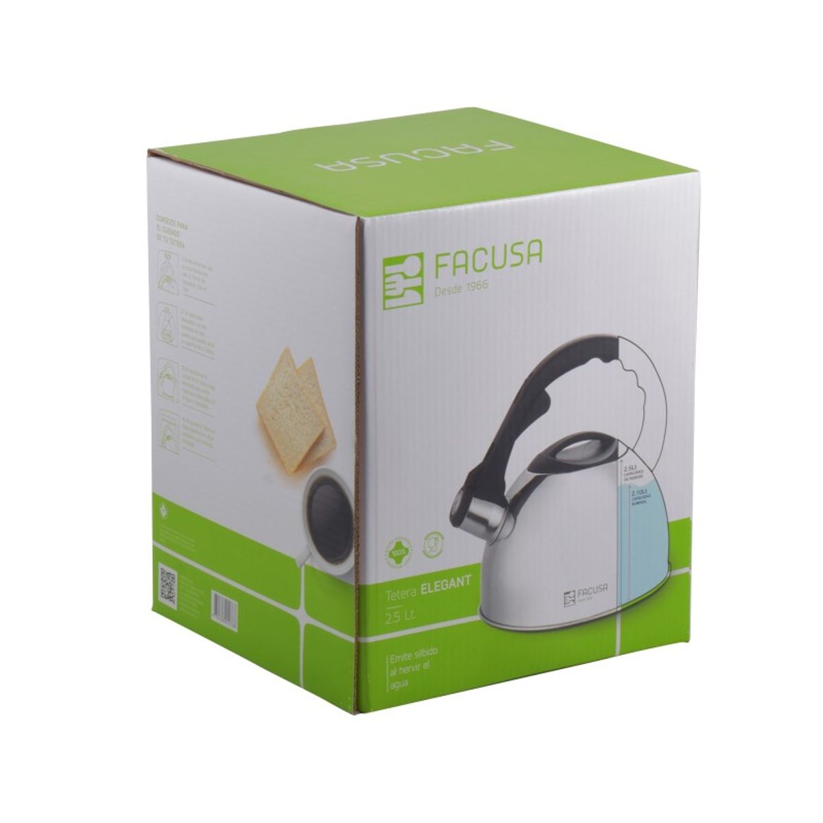 FACUSA - Tetera Acero Inoxidable Facusa de 4.6 litros con Silbador