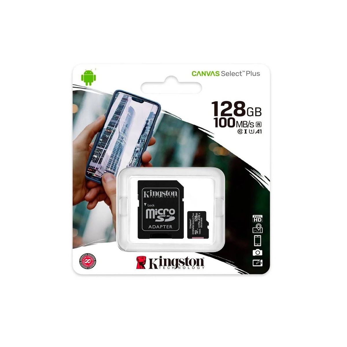 KINGSTON - Memoria Micro-SD 128GB Kingston 100MBseg