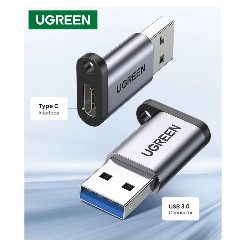 UGREEN - Adaptador USB 3.0 macho a USB tipo C hembra - UGREEN