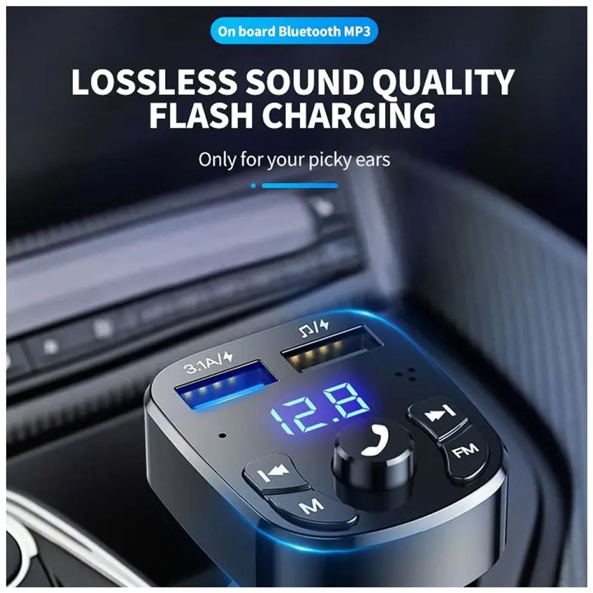 GENERICO - Reproductor Mp3 para AUTO Cargador rápido Usb  RADIO FM Bluetooth