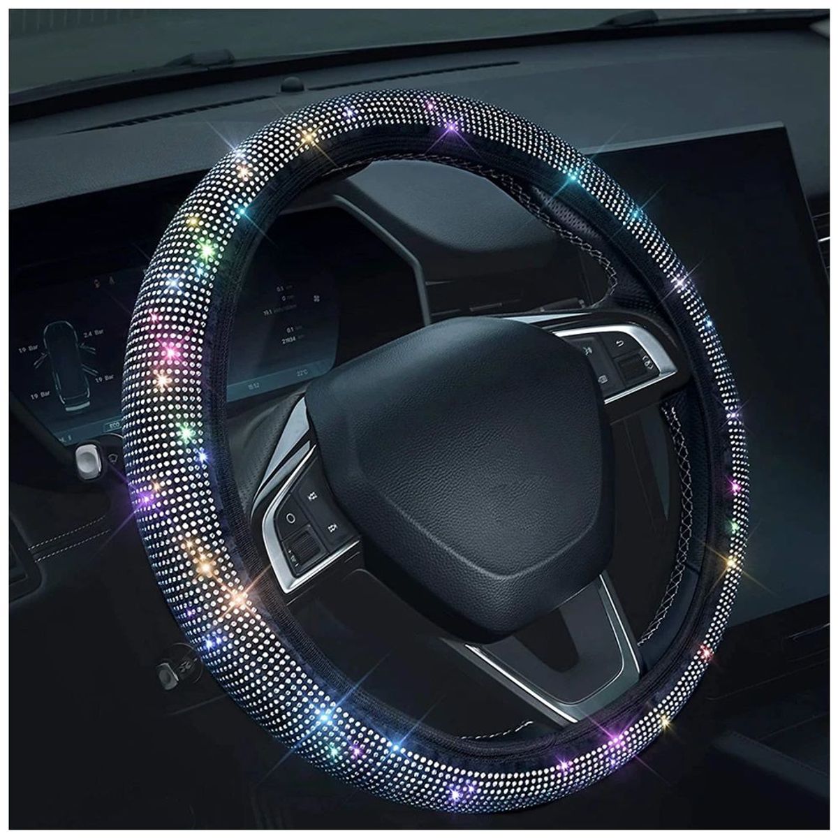 GENERICO - Funda Forro de Timon protector con cristal diamante para Suv