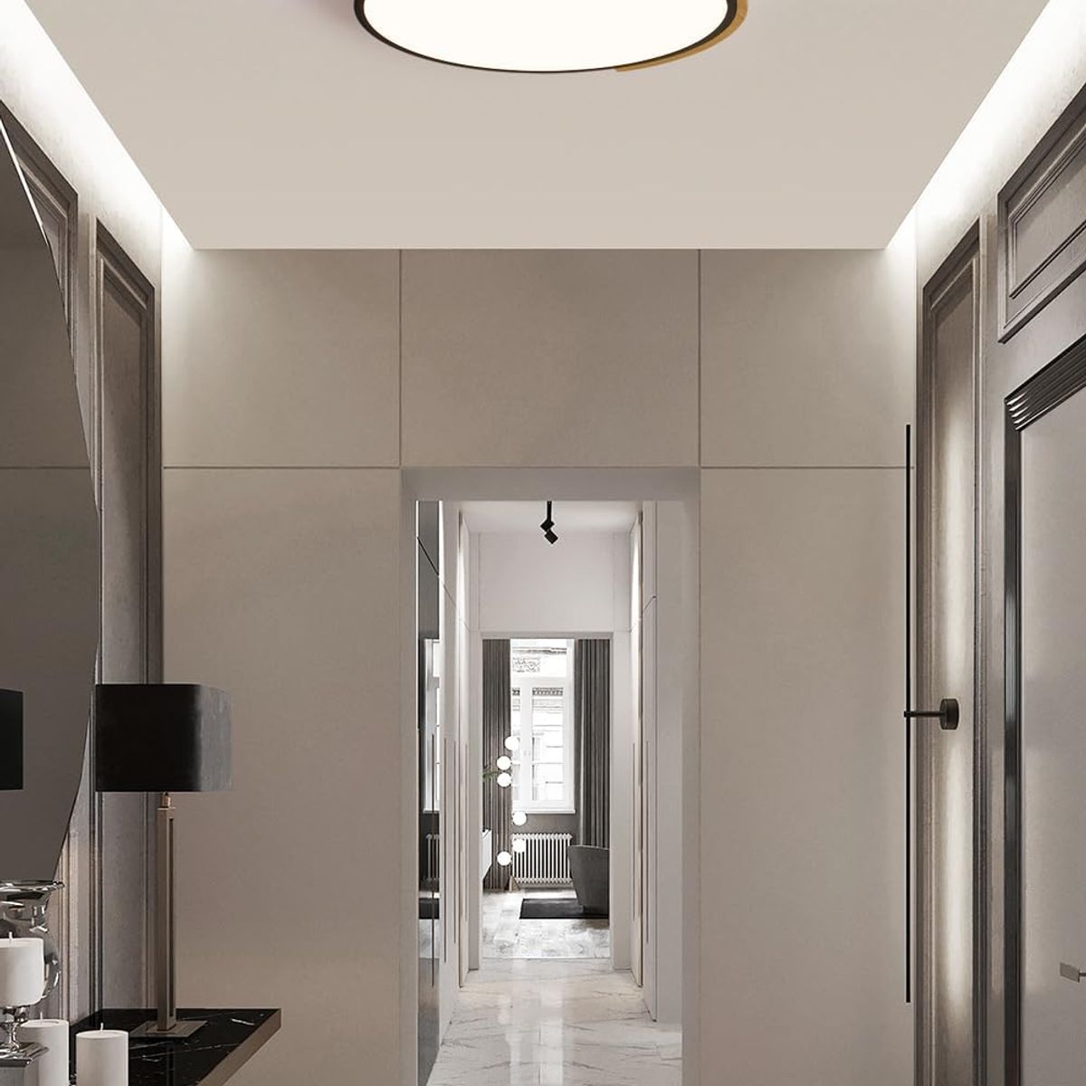 GENERICO - Plafón decorativo con detalle de madera Incluye control remoto