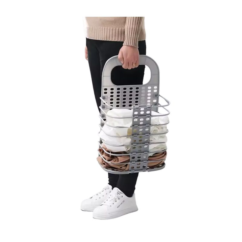 GENERICO - Cesta para Ropa Plegable Gris
