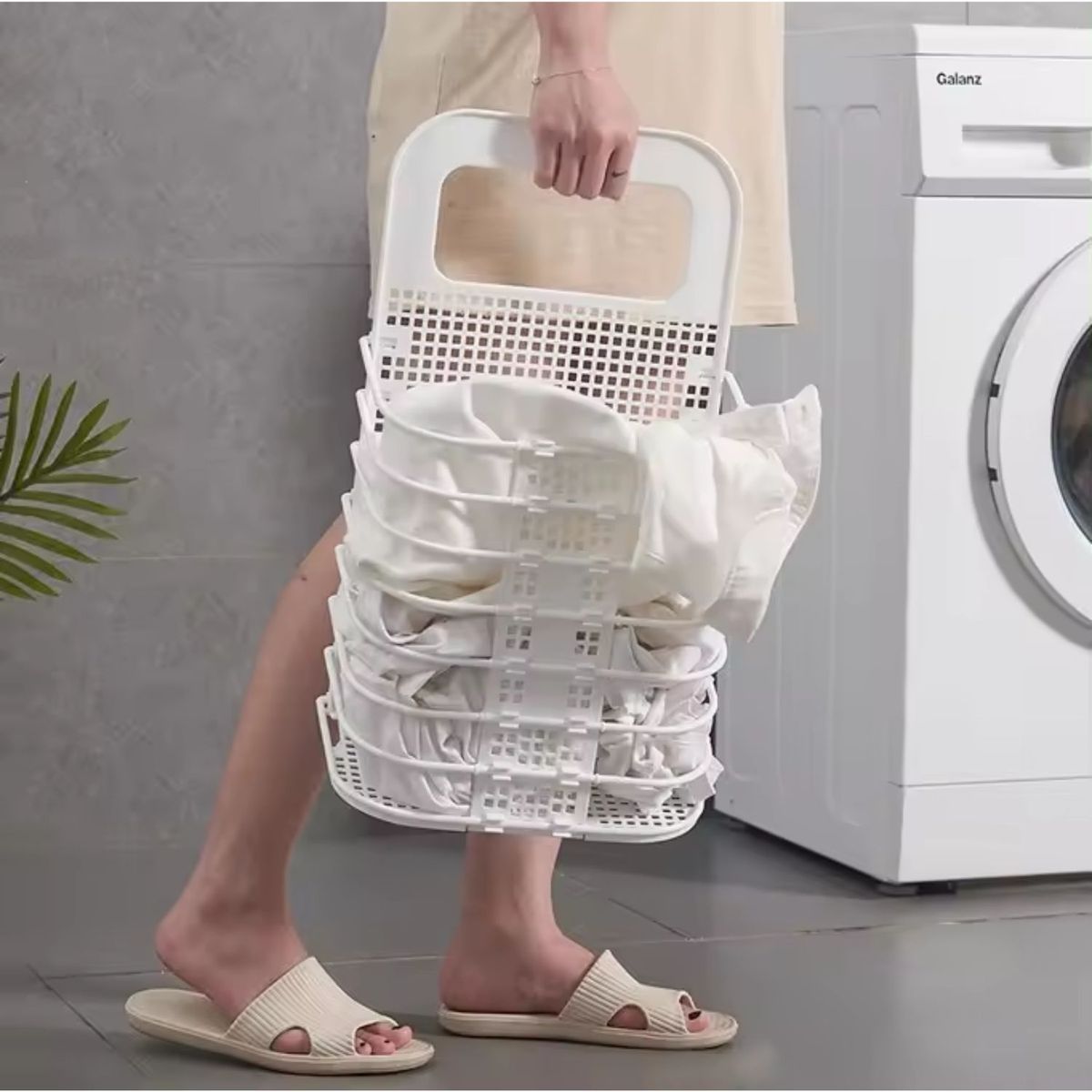 GENERICO - Cesta para Ropa Generico Plegable Blanco