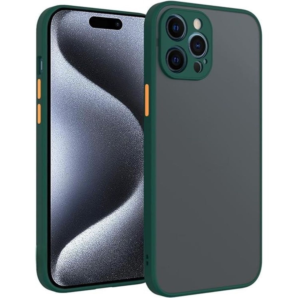 GENERICO - Funda Case para iPhone 12 Pro Max Ahumado Mate Verde bosque Resistente